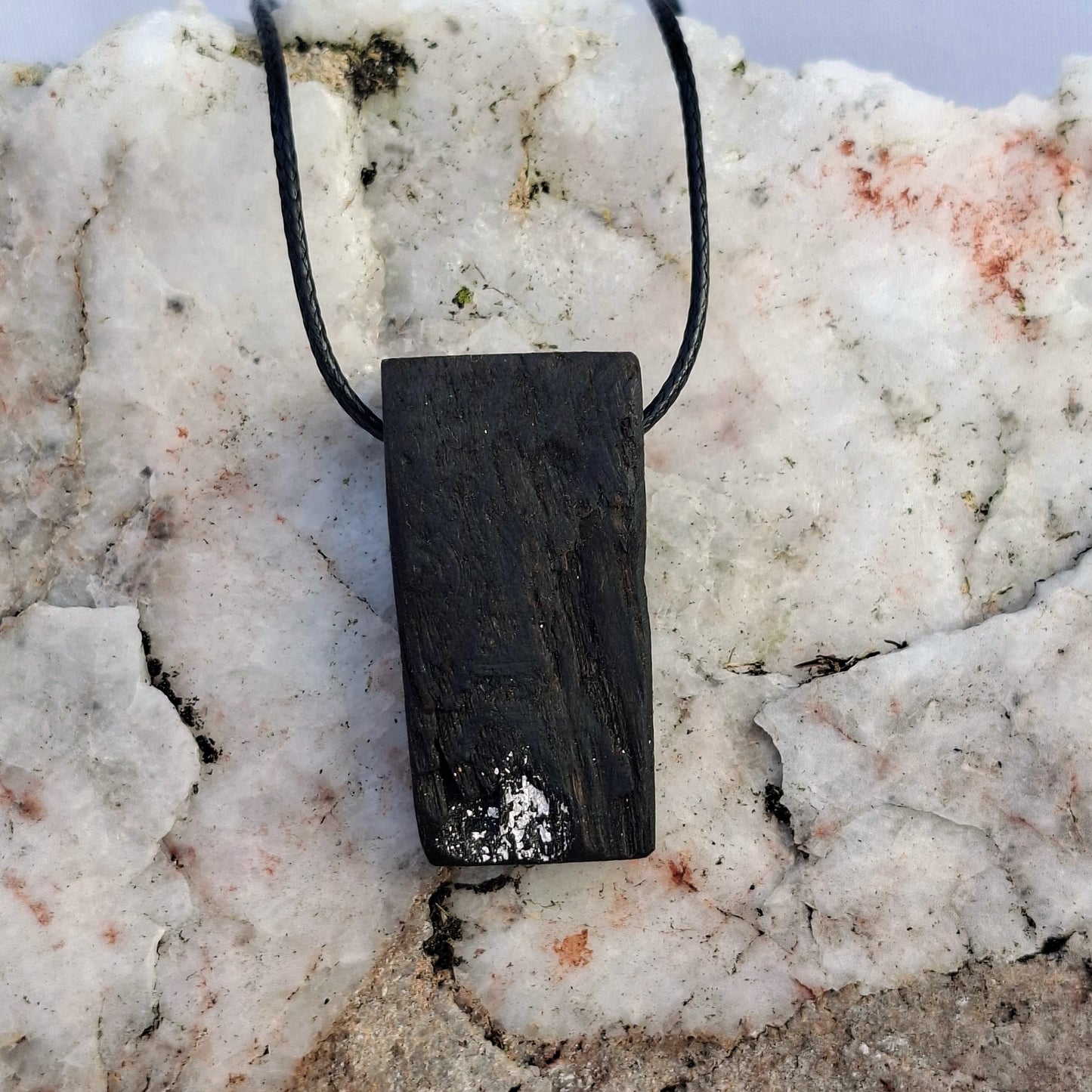 Saraid - Irish bog oak with fine silver leaf
