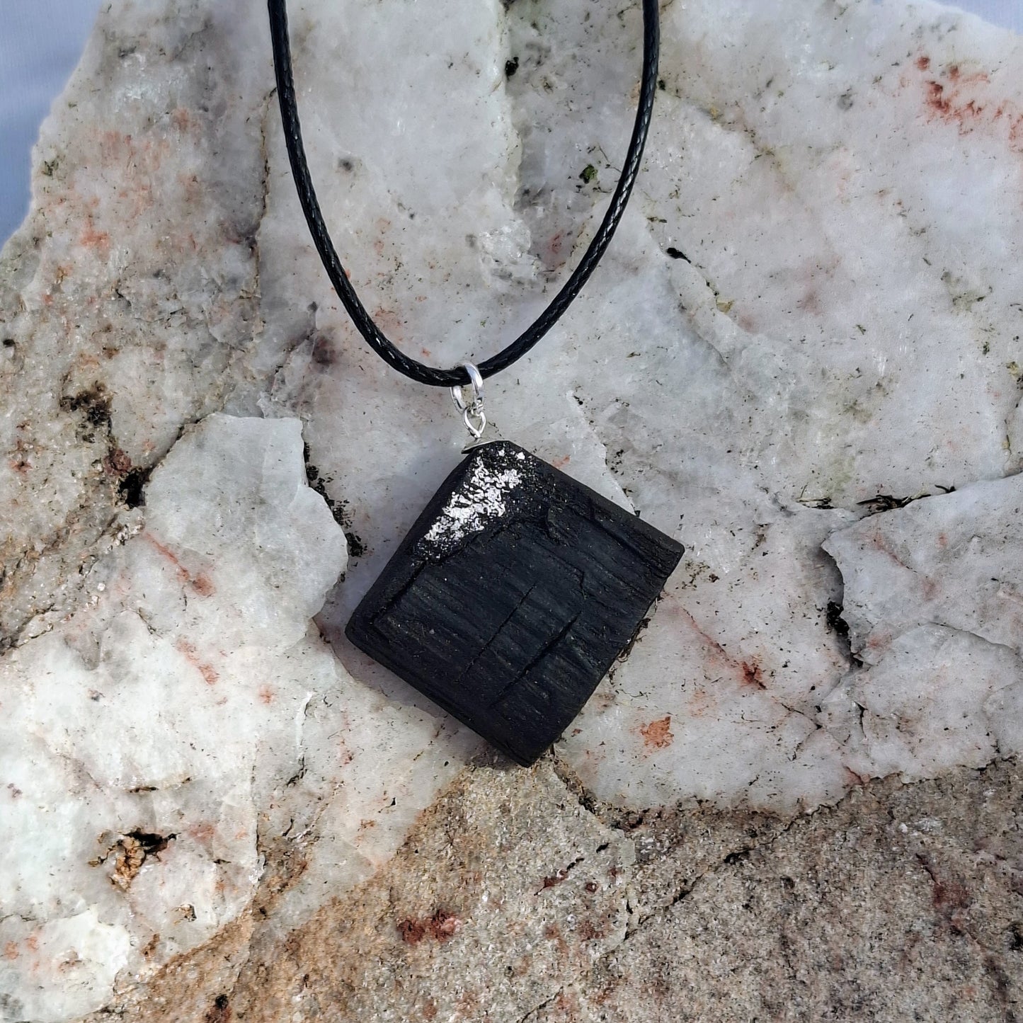 Bronagh - Irish bog oak with fine silver leaf