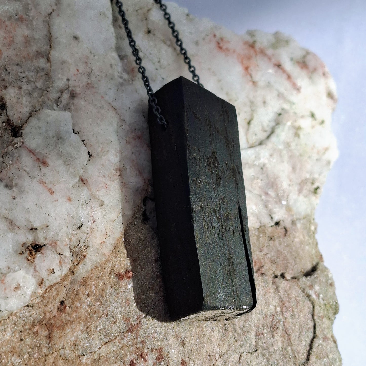 Téidí - Irish bog oak with fine silver leaf
