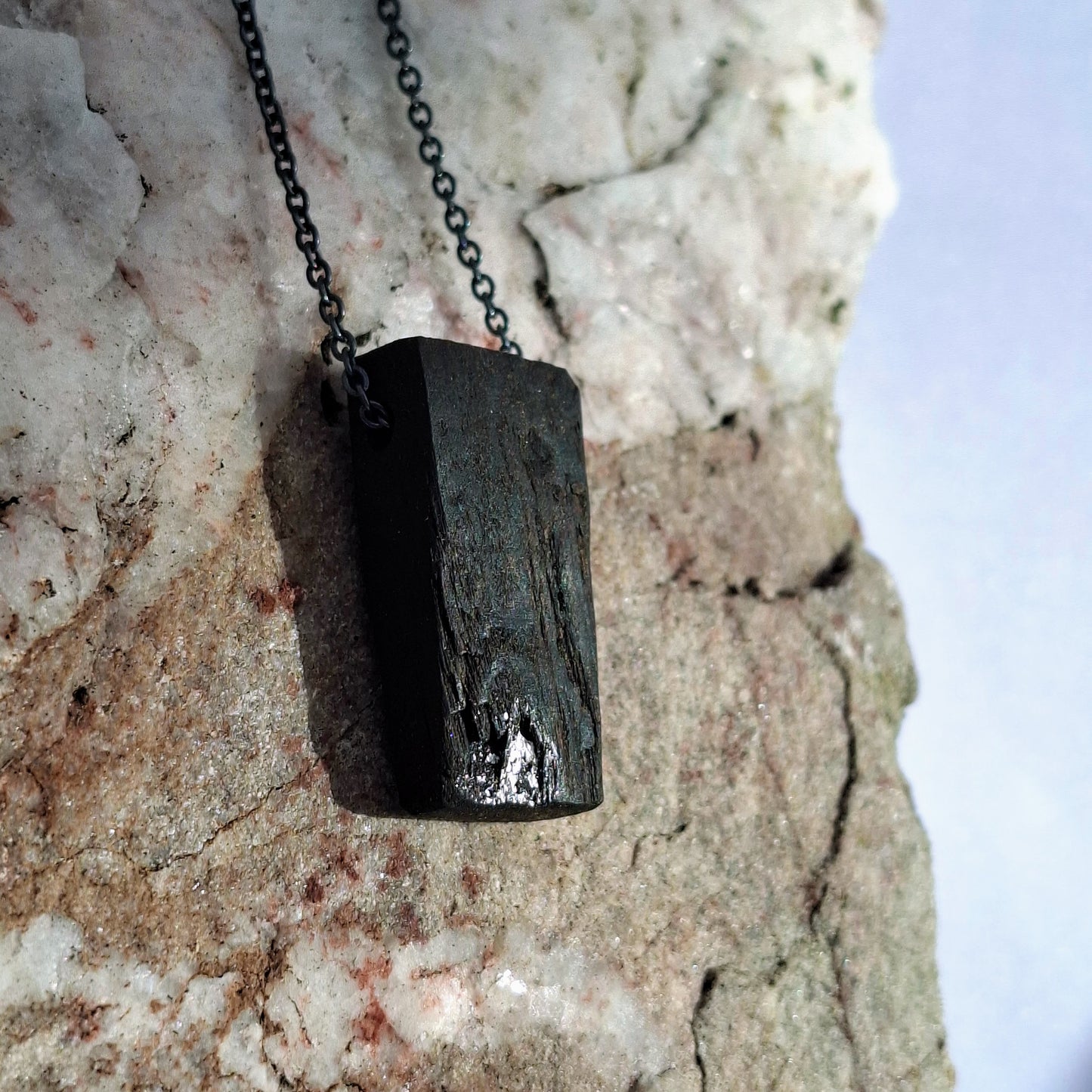 Saraid - Irish bog oak with fine silver leaf
