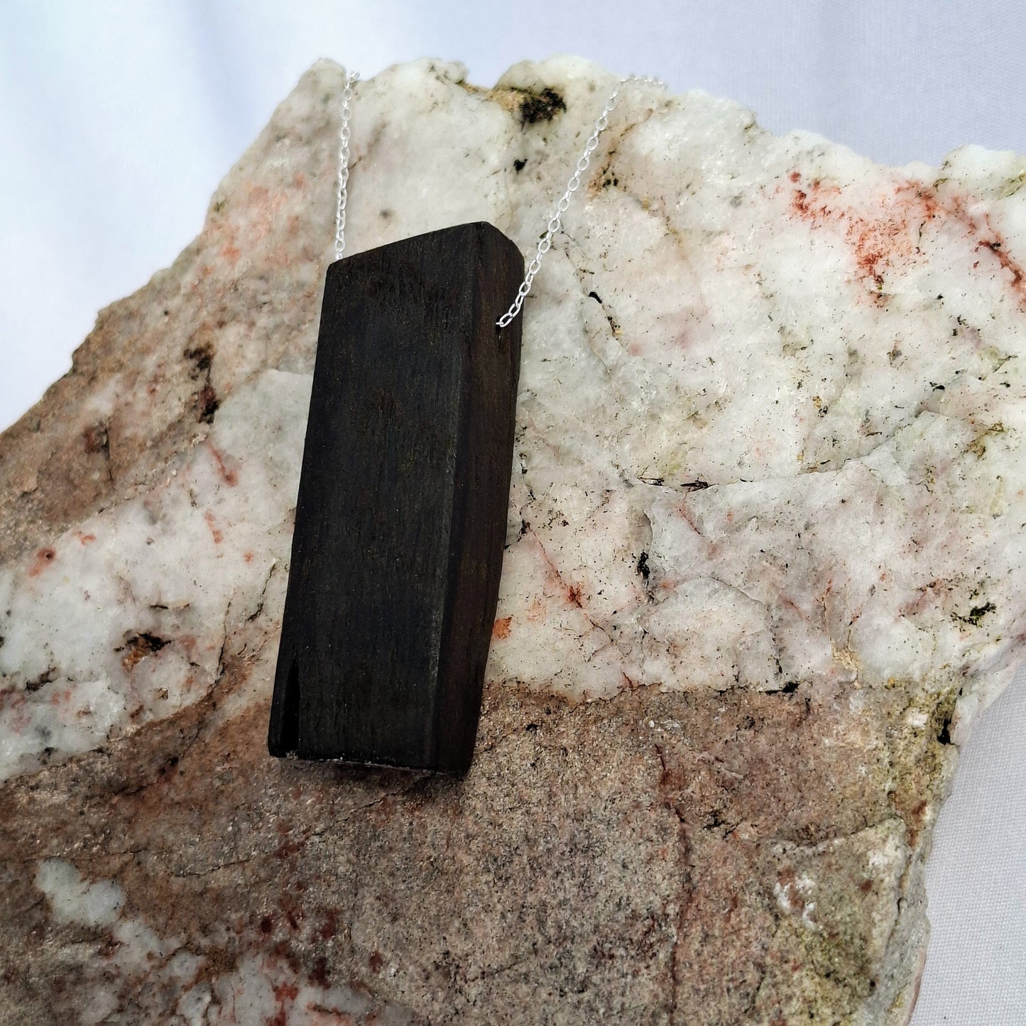 Téidí - Irish bog oak with fine silver leaf