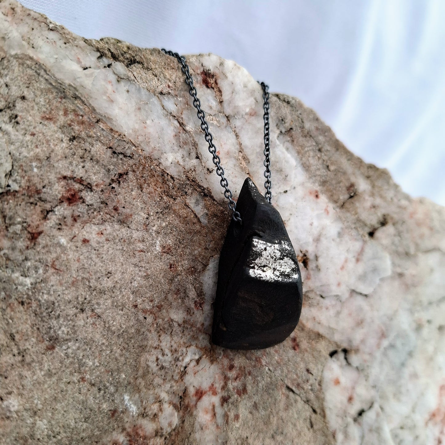 Síomha - Irish bog oak with fine silver leaf