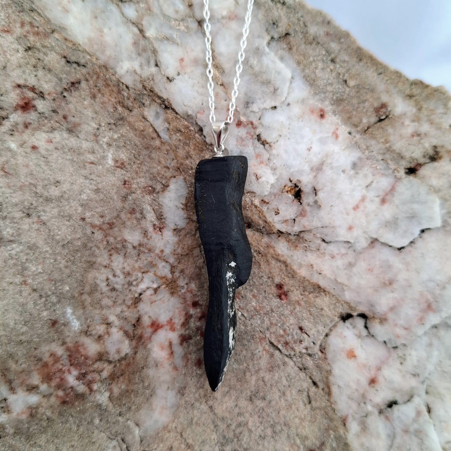 Méar Cailleach III - Irish bog oak with fine silver leaf