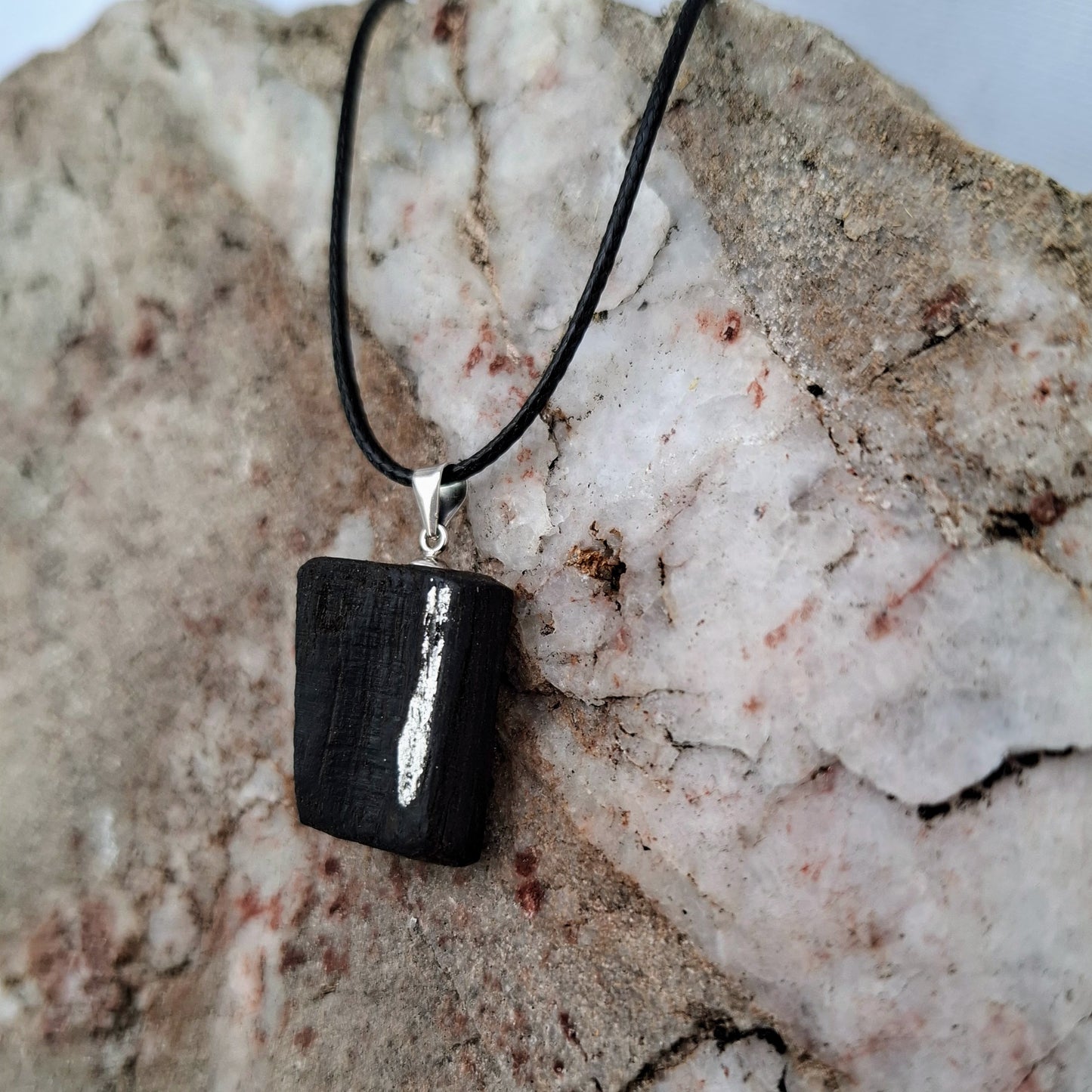 Bedelia - Irish bog oak with fine silver leaf