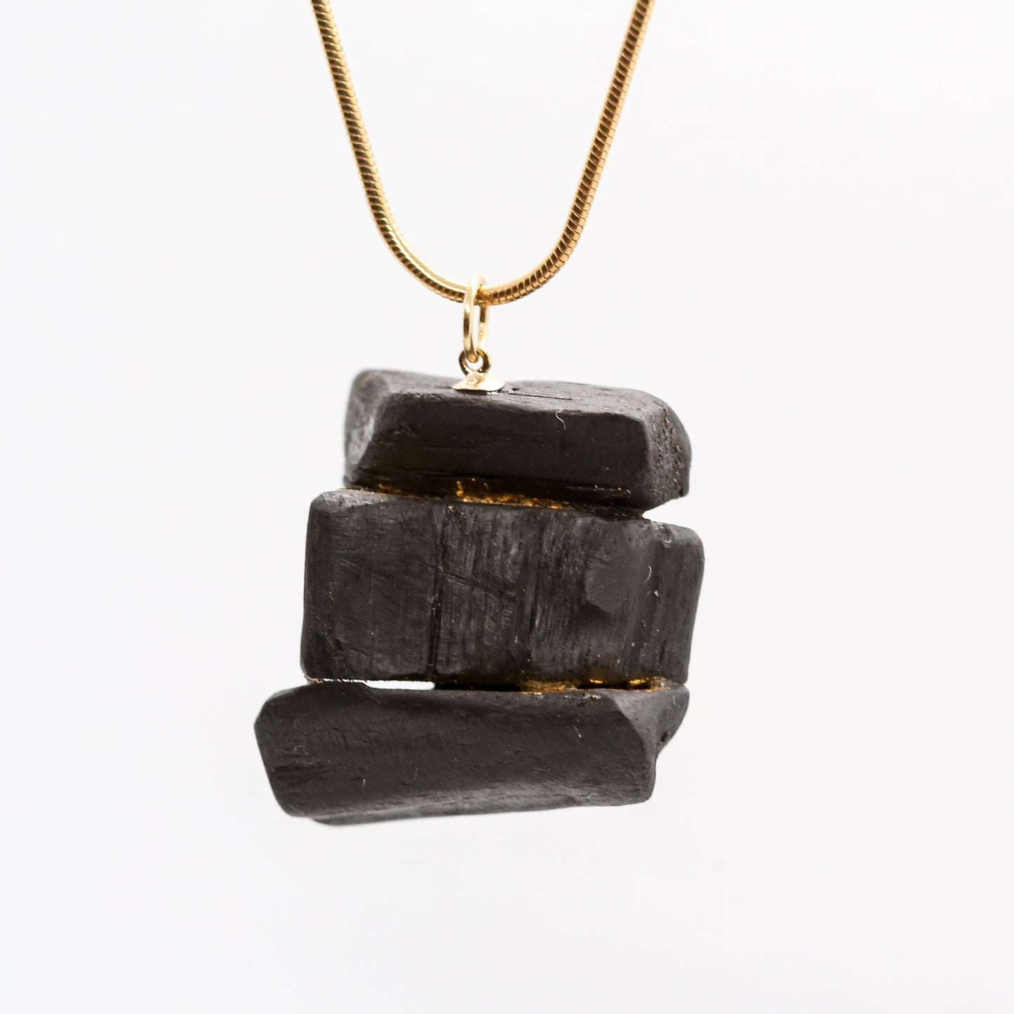 Turf Footin' - Irish bog oak necklace with 23.75ct gold leaf