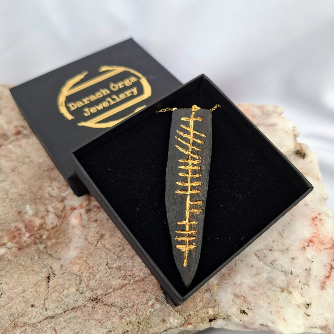 Custom jewellery with Ogham writing