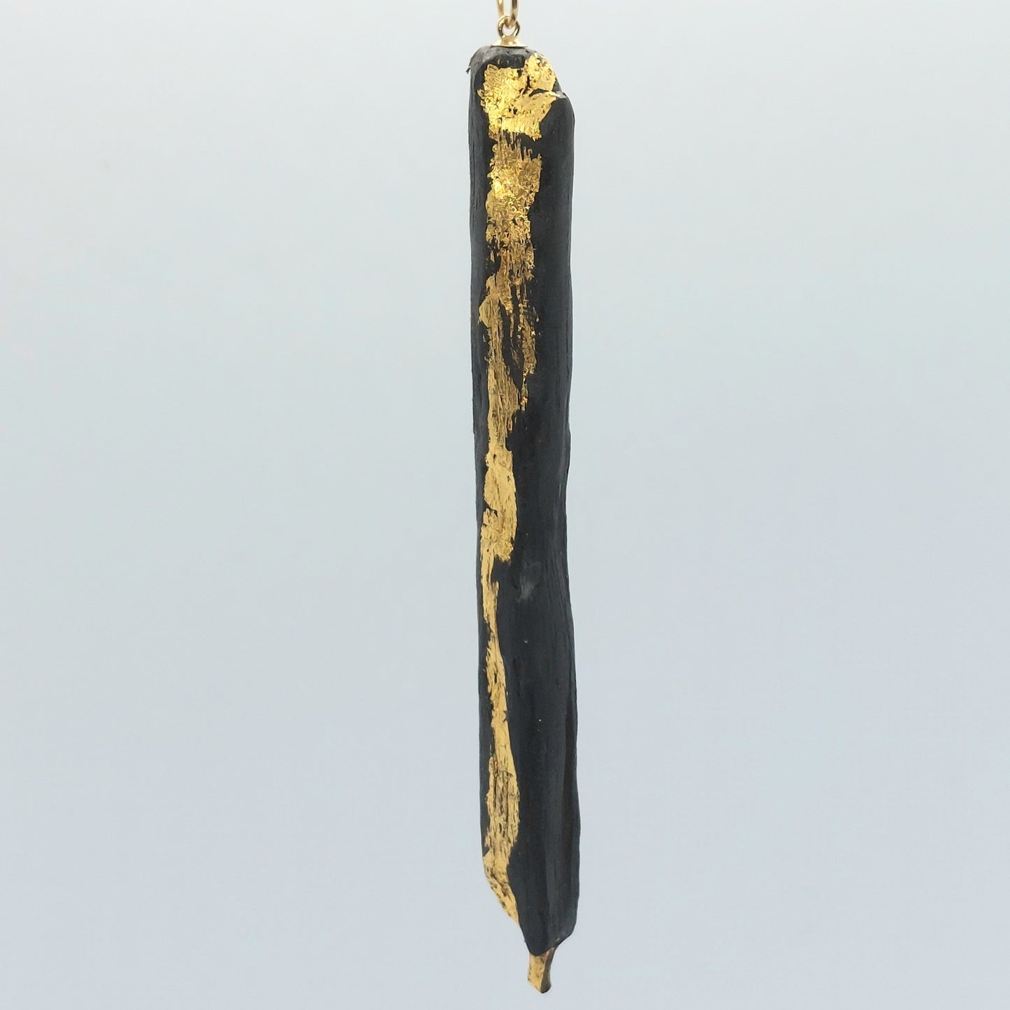 Kayleigh  - Irish bog oak necklace with 23.75ct gold leaf