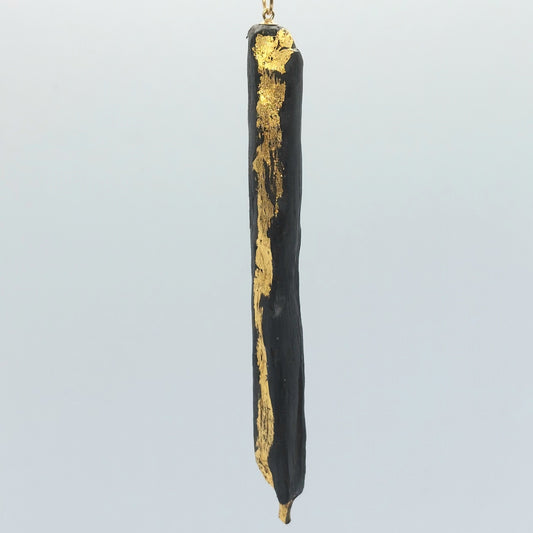 Kayleigh  - Irish bog oak necklace with 23.75ct gold leaf