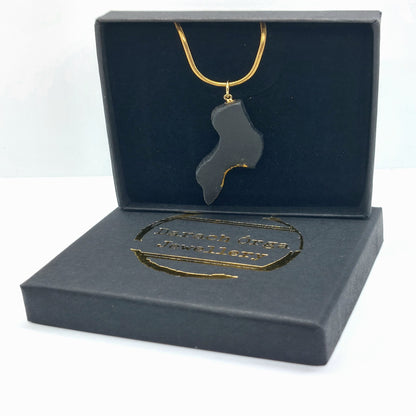 Lúbadh - Irish bog oak necklace with 23.75ct gold leaf