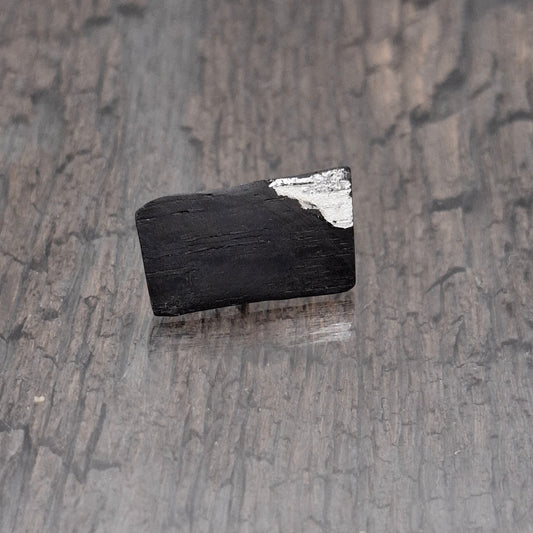 Tawin - Irish bog oak brooch with silver leaf
