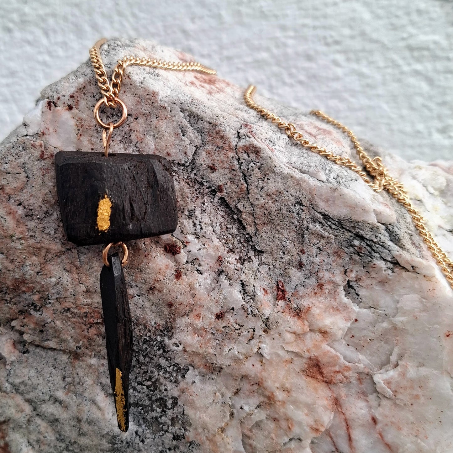 ath - reimagined, reworked, recycled, reborn necklace with Irish bog oak pendant