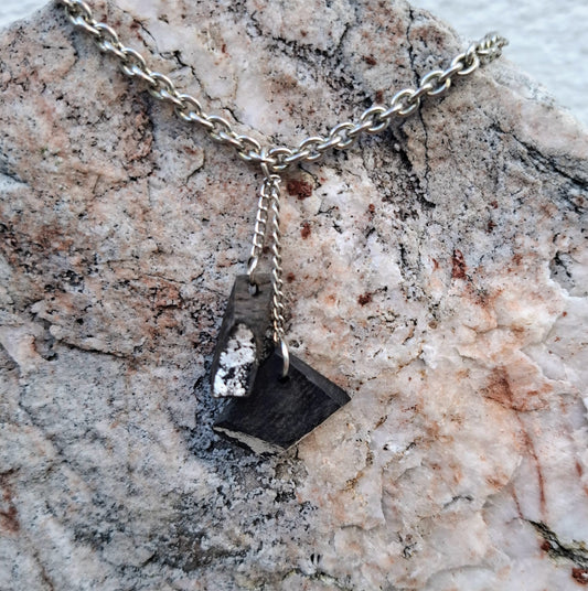 ath - reimagined, reworked, recycled, reborn necklace with Irish bog oak pendant
