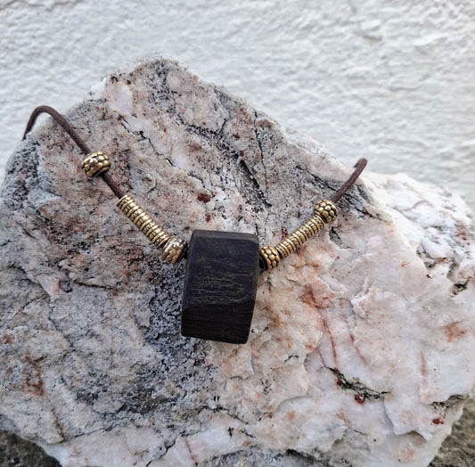 ath - reimagined, reworked, recycled, reborn necklace with Irish bog oak pendant