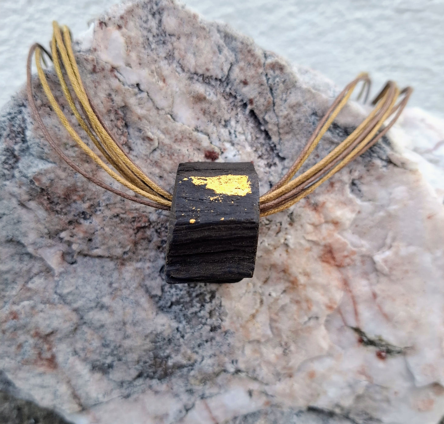 ath - reimagined, reworked, recycled, reborn necklace with Irish bog oak pendant