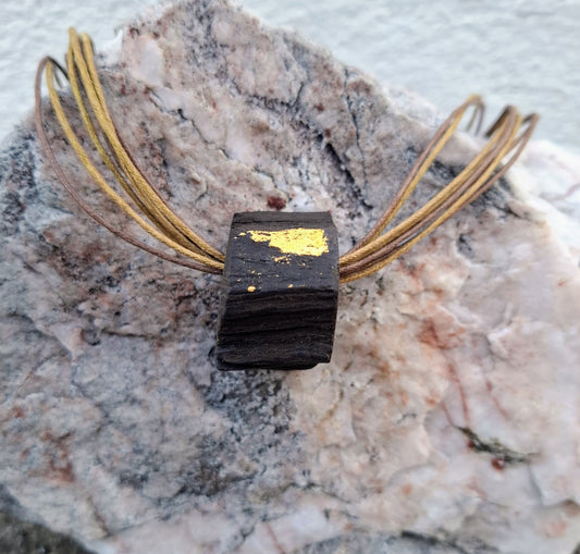 ath - reimagined, reworked, recycled, reborn necklace with Irish bog oak pendant