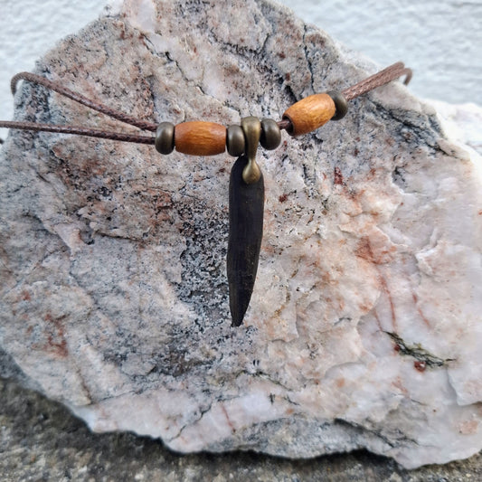ath - reimagined, reworked, recycled, reborn necklace with Irish bog oak pendant