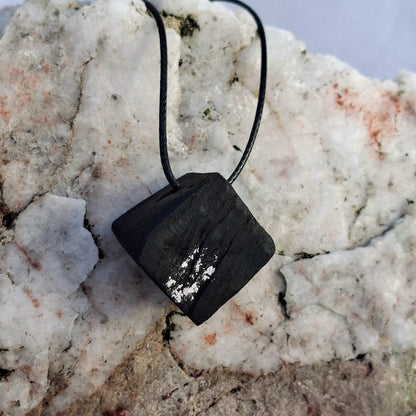 Edana- Irish bog oak with fine silver leaf
