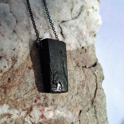 Saraid - Irish bog oak with fine silver leaf