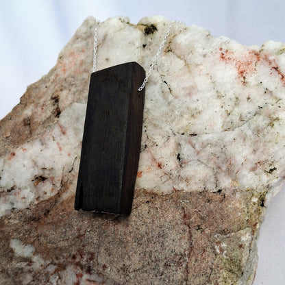 Téidí - Irish bog oak with fine silver leaf