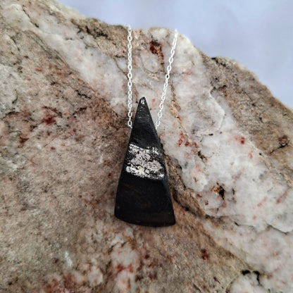 Síomha - Irish bog oak with fine silver leaf