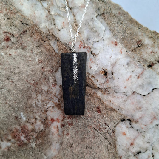 Nóinín - Irish bog oak with fine silver leaf