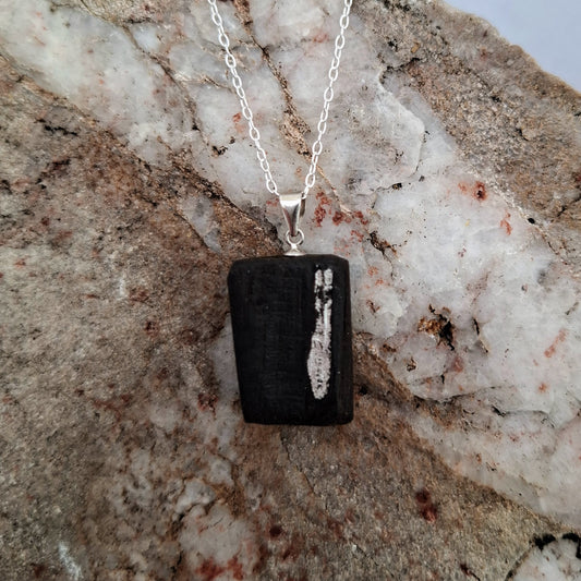 Bedelia - Irish bog oak with fine silver leaf