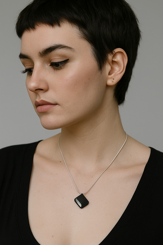 Meara - Irish bog oak with fine silver leaf