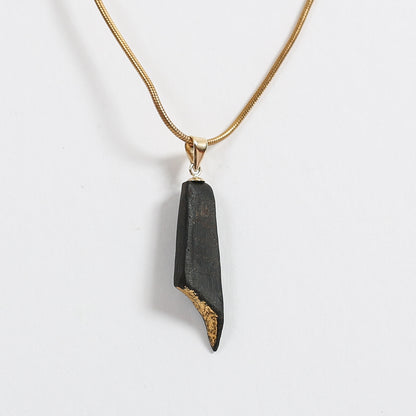 Ceiliúradh - Irish bog oak necklace with 23.75ct gold leaf