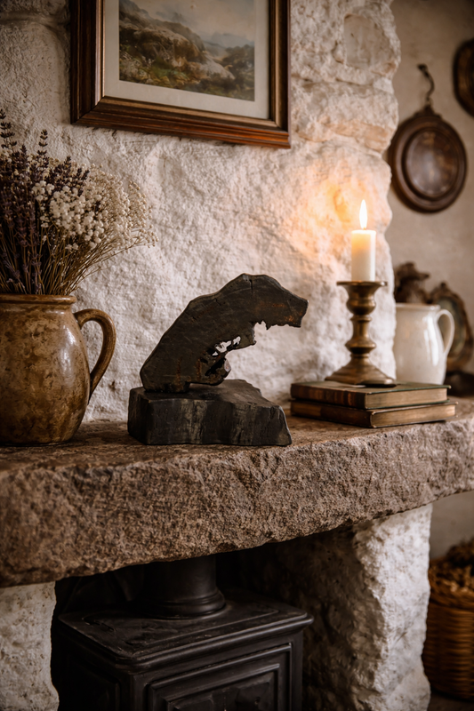 Bacainn - the river bend - Handcrafted Bog Oak sculpture from Galway