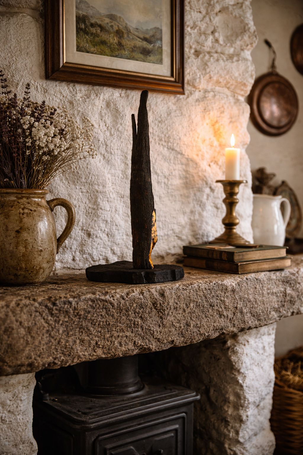 Eine Cleite Caillte – die verlorene Feder – handgefertigte Mooreichenskulptur aus Galway