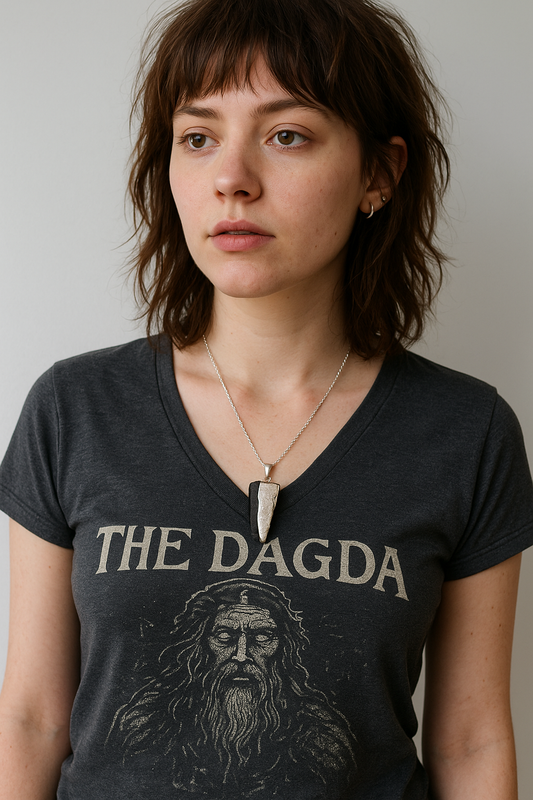 An Dagda - Irish bog oak with fine silver leaf