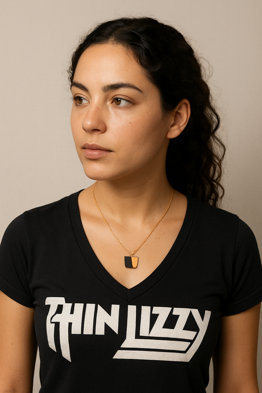 Sibéal - Irish bog oak necklace with 23.75ct gold leaf