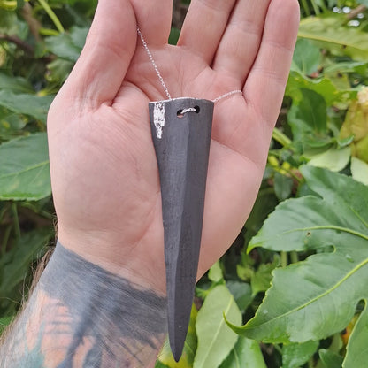 Sleá- Irish bog oak with fine silver leaf