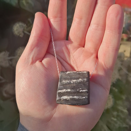 Línte Álainn - Irish bog oak with fine silver leaf