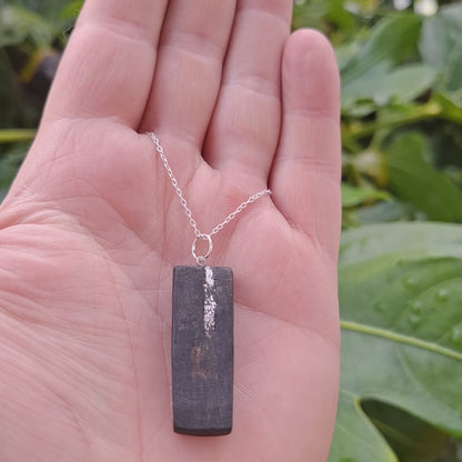 Nóinín - Irish bog oak with fine silver leaf