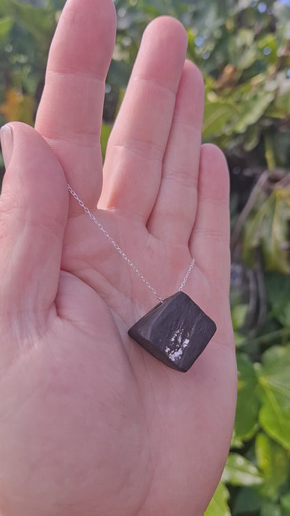 Edana- Irish bog oak with fine silver leaf