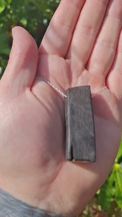 Téidí - Irish bog oak with fine silver leaf