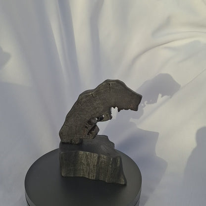 Bacainn - the river bend - Handcrafted Bog Oak sculpture from Galway