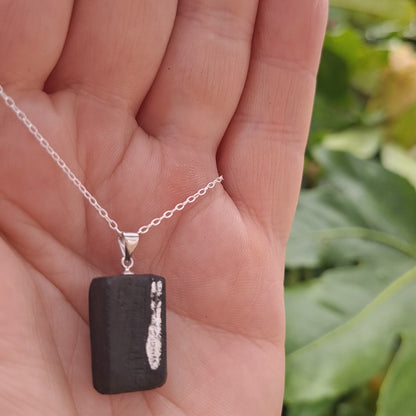 Bedelia - Irish bog oak with fine silver leaf