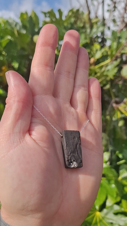 Saraid - Irish bog oak with fine silver leaf