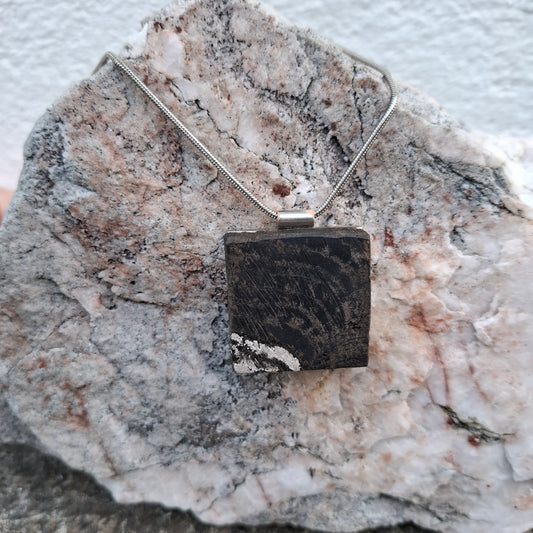 ath - reimagined, reworked, recycled, reborn necklace with Irish bog oak pendant