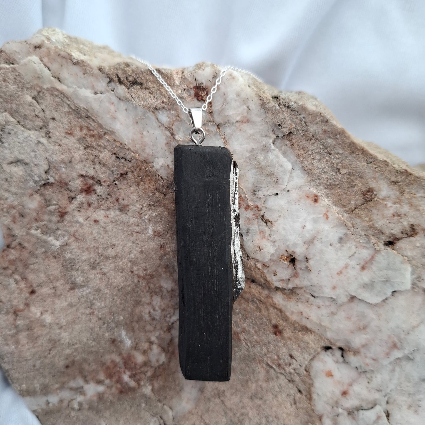 Neart - Irish bog oak with fine silver leaf