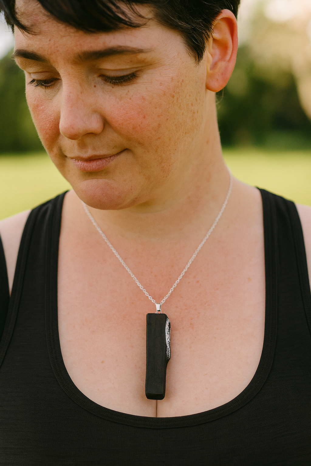 Neart - Irish bog oak with fine silver leaf