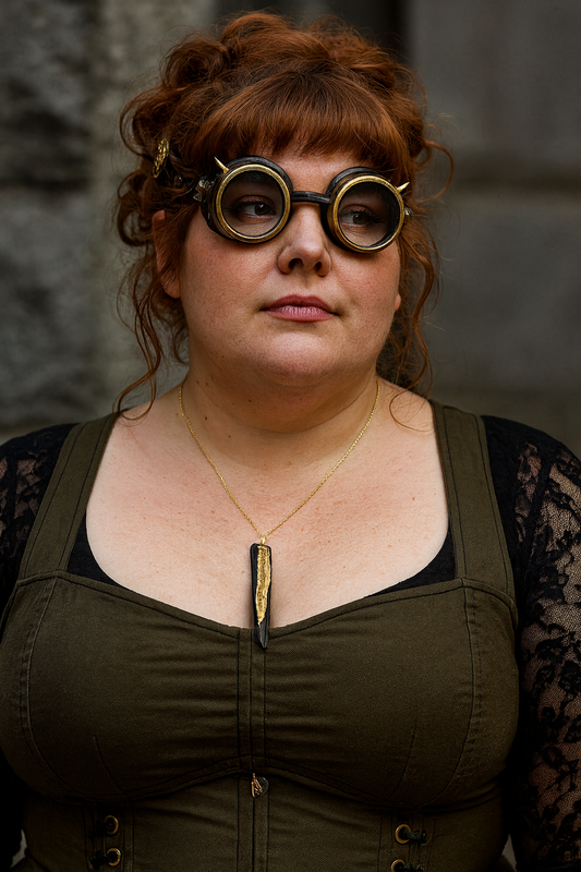 Táinte - Irish bog oak necklace with 23.75ct gold leaf